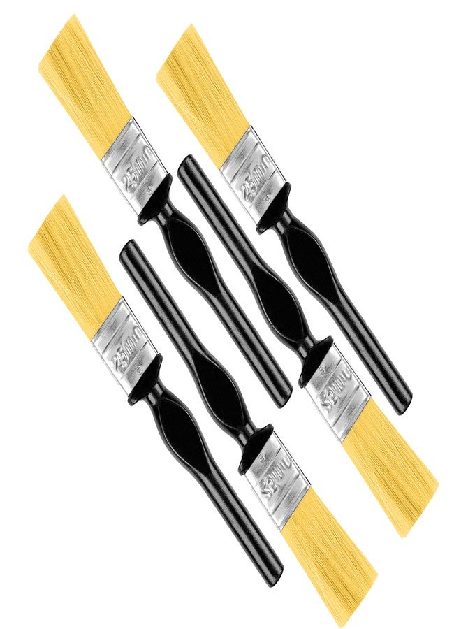 MADHYA 1 Inch Flat Paint Brushe for All Latex, Oil Paints & Stains, Home Improvement, Interior & Exterior Paint Brush, Wood Handle DIY Paint Tool for Furniture, Fences, Deck, Wall Trim, Set of 5 - Image 1